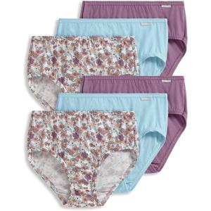 imageJockey Womens Underwear Plus Size Elance Hipster  6 PackBleachedElissa FloralSilver Plum
