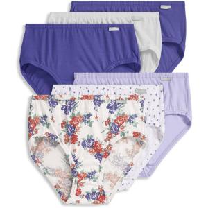 imageJockey Womens Underwear Plus Size Elance Hipster  6 PackFloral WallpaperFuture DuskGrape Brush DotWhiteViolet VeilFuture Dusk
