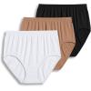 imageJockey Womens Comfies Microfiber Brief  3 PackBlackIvoryLight