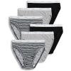 imageJockey Womens Underwear Classic French Cut  6 PackGrey HeatherSimple StripeBlack