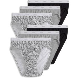 imageJockey Womens Underwear Classic French Cut  6 PackBlackPlayful Black PetalsGrey Heather