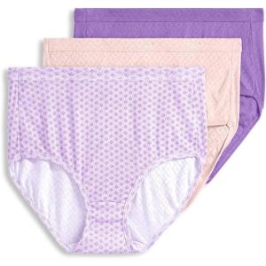 imageJockey Womens Elance Breathe Brief  3 PackCoral MistPier GeoPurple Amethyst