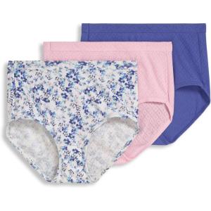imageJockey Womens Elance Breathe Brief  3 PackFuture DuskHarmonious FloralPink Opal