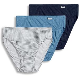 imageJockey Womens Plus Size Elance French Cut  3 PackDeep Blue HeatherDeep Blue DotSea Blue Heather