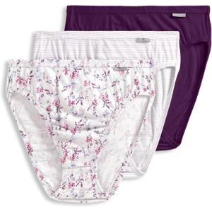 imageJockey Womens Plus Size Elance French Cut  3 PackDeep PlumBelvedere Lavender StripeBella Floral
