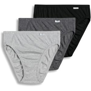 imageJockey Womens Plus Size Elance French Cut  3 PackGrey HeatherCharcoal HeatherBlack