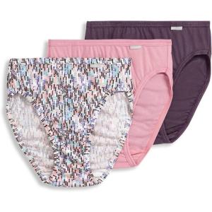 imageJockey Womens Plus Size Elance French Cut  3 PackPink HarmonyUneven LinesCherry Wine