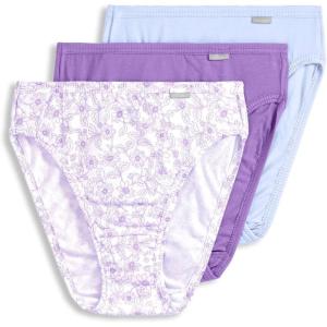 imageJockey Womens Plus Size Elance French Cut  3 PackWake BlueGarden BloomsPurple Amethyst