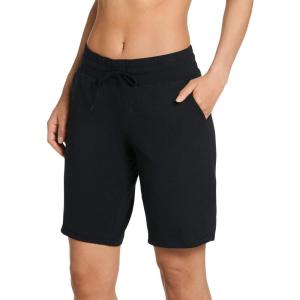 imageJockey Womens Sleepwear Cotton Stretch Jersey 10quot Bermuda ShortBlack