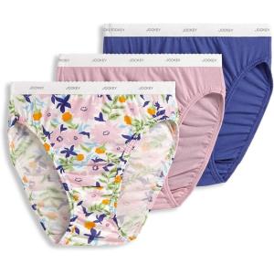 imageJockey Womens Underwear Classic French Cut  3 PackFuture DuskBrush FloralPink Opal
