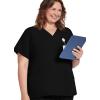 imageJockey Womens Scrubs True Fit Crossover VNeck Scrub TopBlack