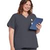 imageJockey Womens Scrubs True Fit Crossover VNeck Scrub TopCharcoal Grey