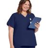 imageJockey Womens Scrubs True Fit Crossover VNeck Scrub TopNew Navy
