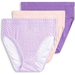 imageJockey Womens Elance Breathe French Cut  3 PackCoral MistPier GeoPurple Amethyst