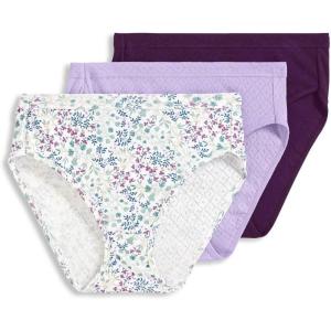 imageJockey Womens Elance Breathe French Cut  3 PackDeep PlumEden Lavender FloralDigital Lavender