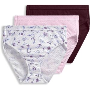 imageJockey Womens Elance Breathe French Cut  3 PackPink PearlMedieval FloralDeep Sangria