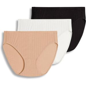 imageJockey Womens Underwear Supersoft Breathe French Cut  3 PackBlackIvoryLight