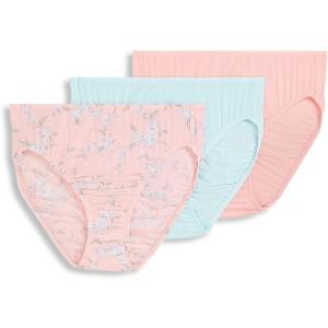 imageJockey Womens Underwear Supersoft Breathe French Cut  3 PackTessa FloralEcho BlueSunrise Peach