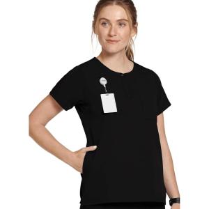 imageJockey Womens Scrubs Henley Scrub TopBlack