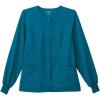 imageJockey Womens Scrubs Classic Round Neckline Snap Scrub JacketCaribbean Blue