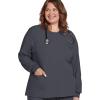 imageJockey Womens Scrubs Classic Round Neckline Snap Scrub JacketCharcoal