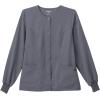 imageJockey Womens Scrubs Classic Round Neckline Snap Scrub JacketPewter