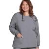 imageJockey Womens Scrubs Classic Round Neckline Snap Scrub JacketPewter