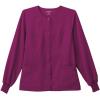 imageJockey Womens Scrubs Classic Round Neckline Snap Scrub JacketPlum Berry