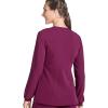 imageJockey Womens Scrubs Classic Round Neckline Snap Scrub JacketPlum Berry