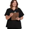 imageJockey Womens Womens VNeck Crossover Scrub TopBlack