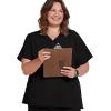 imageJockey Womens Womens VNeck Crossover Scrub TopBlack