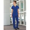 imageJockey Womens Womens VNeck Crossover Scrub TopGalaxy Blue