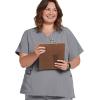 imageJockey Womens Womens VNeck Crossover Scrub TopPewter
