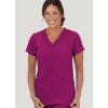 imageJockey Womens Womens VNeck Crossover Scrub TopPlum Berry