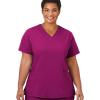 imageJockey Womens Womens VNeck Crossover Scrub TopPlum Berry