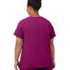 imageJockey Womens Womens VNeck Crossover Scrub TopPlum Berry