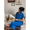 imageJockey Womens Womens VNeck Crossover Scrub TopRoyal Blue