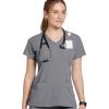 imageJockey 2306 Womens Mock Wrap Scrub Top  Comfort GuaranteedPewter