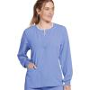 imageJockey Womens Scrubs Classic Round Neckline Snap Scrub JacketCeil Blue