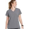 imageJockey Womens Womens VNeck Crossover Scrub TopPewter
