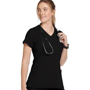 imageJockey 2306 Womens Mock Wrap Scrub Top  Comfort GuaranteedBlack