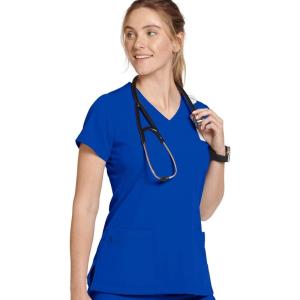 imageJockey 2306 Womens Mock Wrap Scrub Top  Comfort GuaranteedBlue