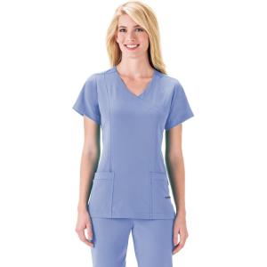 imageJockey 2306 Womens Mock Wrap Scrub Top  Comfort GuaranteedCeil
