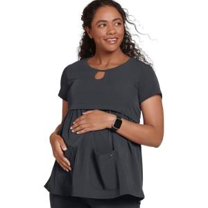 imageJockey Womens Scrubs Empire Waist Maternity Scrub TopCharcoal
