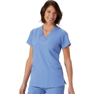 imageJockey Womens Womens VNeck Crossover Scrub TopBlue