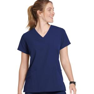 imageJockey Womens Womens VNeck Crossover Scrub TopNew Navy