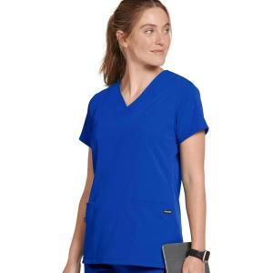 imageJockey Womens Womens VNeck Crossover Scrub TopRoyal Blue
