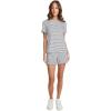 imageJockey Womens Activewear Organic Cotton Stretch Short Sleeve TeeNavy Jess Stripe