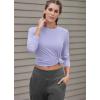 imageJockey Womens Activewear EVERACTIVE Long Sleeve Crew Neck TeeViolet Veil