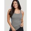 imageJockey Womens Performance 100 Cotton Rib TankCharcoal Heather